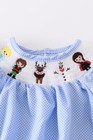 Boutique Baby Girls Princess Elsa Ana Olaf Frozen Smocked Embroidered Romper