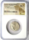 Augustus Ar Denarius Silver Octavian Roman Coin 30 Bc  Certified Ngc Choice Fine