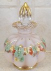 Pr  Fenton Charleton Hand Painted gold Decor Cologne Perfume Bottles   Stoppers