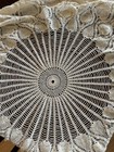 Vintage Hand Crochet Pineapple Tablecloth 58    Round Ecrulace Cotton Doily