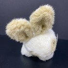 Vintage Sos White Bunny Rabbit Plush Brown Ears Orange Nose 7  Stuffed Animal