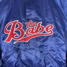 Vintage The Babe Satin Bomber Jacket Large Blue