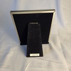 Vintage 1997 3 x 5  Metal Silver Black Velvet Cat Picture Frame Decorative 