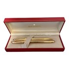 Sheaffer Crest 590 Gold Fountain Pen And Ball Pen Set 18k Nib Mint