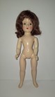 Vtg 1940 s-50 s Unmarked Hard Plastic 14  Doll   mohair Wig   sleepy Eyes   Lashes 