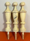 3 Wood Finials Salvage 10 Inch Turned Wooden Old Vintage Architectural Furniture