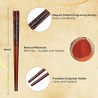 Hand-carved Dragon   Phoenix Wooden Chopsticks  9 Inch