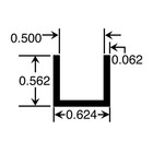 Outwater Mill Finish 1 2  Alum U-channel c-channel - Size Options