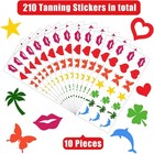 210pcs Perforated Tanning Stickers  7 Styles  heart  Lips  Butterfly  Dolphin 