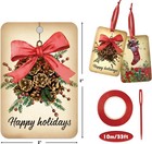 60 Vintage Holiday Gift Tags With String And Santa Claus - Perfect For Christmas