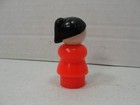 Vintage Fisher Price Little People  Black Hair  Teacher  Mother  Orange  Outfit