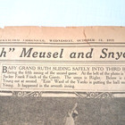 Oct 1921 New York Yankees 1st World Series Babe Ruth Action Newspaper Clipping