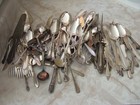 9  Lbs Silverplate Flatware   Serving Pieces Craft Lot Resale Mixed Brands Style