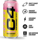 C4 Performance Energy Drink   Strawberry Blast   Zero Sugar Carbonated Preworkou