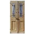 Reclaimed Pair Of 44    French Colonial Doors With Iron Inserts  Ned2317