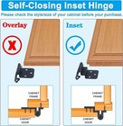 Self Close Kitchen Door Cabinet Hinges Self Closing 3 8  Offset Inset Face Mount
