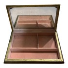 Vintage 17     Large Gold Florentine Jewelry Wooden Box With Mirror  Velvet