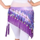 Belly Dance Costume Triangle Raindrop Sequins Fringe Hip Scarf Belt 9 Colors