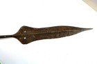 Vintage African Tribal Hunting Spear 66  Tall Steel Point   Wooden Shaft  n3 