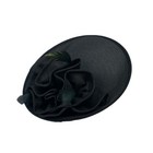 Black Women s Straw Fascinator Hat With Feather Derby cocktail tea Party Formal