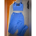 Five Dancewear 2 Piece Blue Set Bra Top And Pants Size Youth Xl