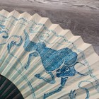 Vintage 1980s Chinese Folding Wall Fan Bamboo Paper Animal Chinoiserie Decor