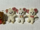 Flocked Bears Horse Mouse Vintage Christmas Ornaments 2  Animals Used Lot X9