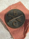 Civil War Original 5th Artillery Military Button Crossed Cannons On Red Cloth