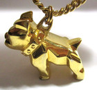 Vintage Mack Truck Bulldog Ornament Tie Clip Bar Clasp Chain   Dog Charm Goldton
