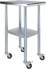 20  X 20  Stainless Steel Work Table With Casters   Heavy Duty Metal Utilit