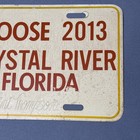 Vintage Moose Lodge 2013 Crystal River Fl Metal Vanity License Plate Etched Name