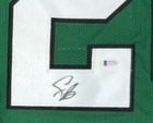 Saquon Barkley Signed Green Custom Jersey Beckett Certified Sticker Only