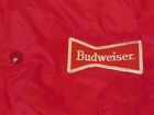 Vintage 1980s Budweiser Beer Red  Bomber Jacket W patch 