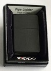 Zippo Windproof Black Matte Lighter With Gold Pipe Insert  218gpi  New In Box