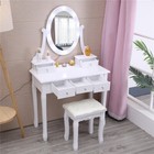 10 Led Mirror Vanity Makeup Dressing Table Vanity Set Woman Bedroom Dresser Desk