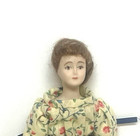 Dollhouse Miniature Porcelain Lady Doll In A Floral Print Dress