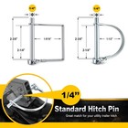 Silver Wellmax 8-pack Trailer Hitch Pins  1 4  X 2-3 4  Safety Coupler Pin    