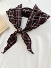 Retro Cotton Plaid Versatile Small Winter Women Scarf Shawl Spring Autumn Scarf