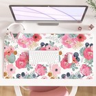Large Mouse Pad  Pink Floral Desk Mat 31 5  X 15 7  Watercolor Pink Flowers