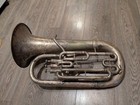 Antique Early 1900s Jw York   Sons Silver Plated Baritone 3 Piston Elks Lodge