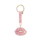 Bling Car Keychain  Crystal Rhinestone Lip Vehicle Key Chain  Sparkly Auto Pink