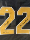 Willie O   ree Signed Boston Bruins  22 Hockey Jersey Framed Display Hof 2018