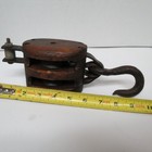 Antique Wooden Block Tackle Pulley Tall Ship Barn Rustic Decor