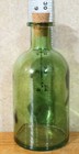 Green Colored Glass Round Vintage Style Medicine Apothecary Jar  bud Jar W  Cork
