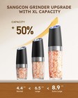 Sangcon Gravity Electric Salt And Pepper Grinder Set Shakers Upgraded 9oz Xl    