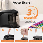 Electric Pencil Sharpener Dual Power Auto Stop Fast Heavy Duty For School Office