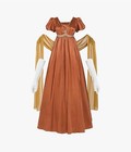 Daphne 1800s Renaissance Regency Dress Women Maroon Brown Gloves Shaw Small New