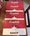 Set Of 4 Campbell   s Soup Label Placemats Vinyl Red White 18 Inch
