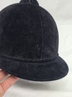 Vintage Equestrian Riding Helmet Hunt Cap Black Velvet English Horse Hat 70s 80s