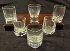 Lot Of 6 Clear Glass Shot Glasses Various Shapes And Sizes